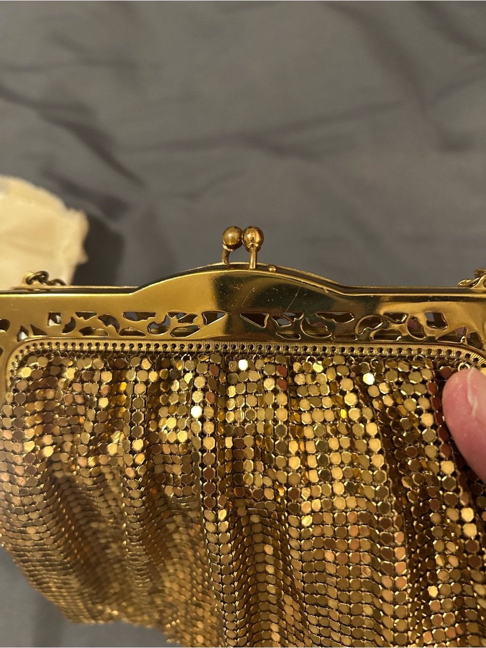 Gold Sequin Evening Chain Bag - Picture 10 of 10